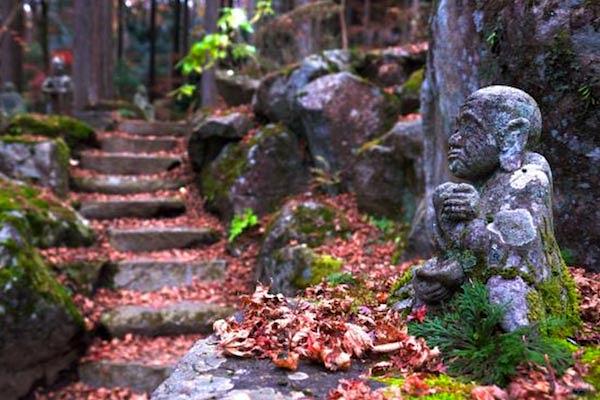 Steps leading to the serenity of the temple