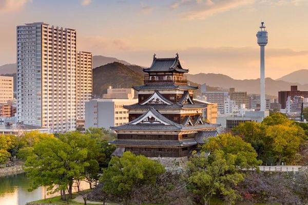 Hiroshima Castle and the city