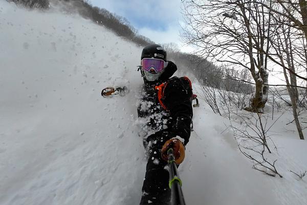 Blue skies and powder at the bottom of Kings in Madarao Mountain Resort