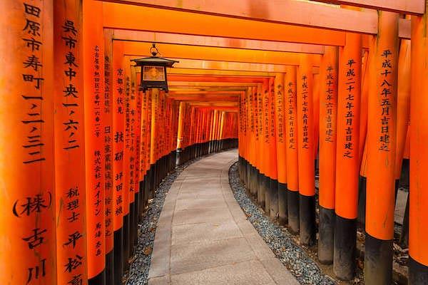 The red pillars of Fushimi Inari Shrine