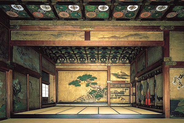 Tatami room showing art and furniture of the shogun era of Japan