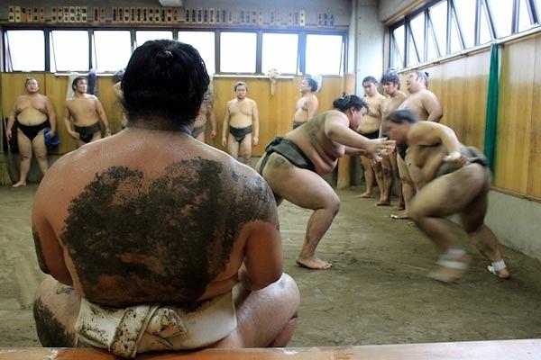 Sumo training in Tokyo