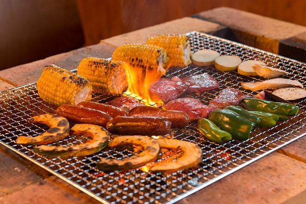 The bbq at Donguri Tei. Delicious fresh produce on Japanese coals.